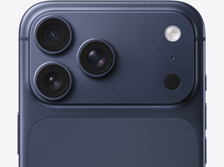 iPhone 17 Pro Max in Deep Blue, camera and back detail