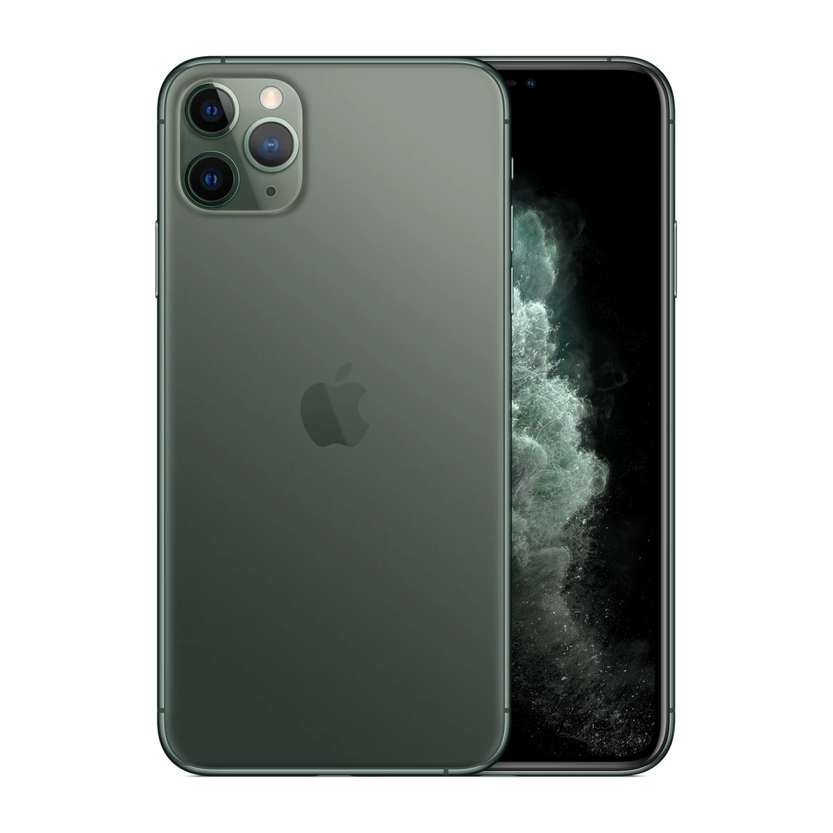 iPhone 11 Pro Max in Midnight Green, exact-finish product view