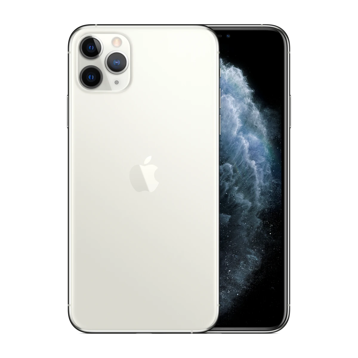 iPhone 11 Pro Max in Silver, exact-finish product view