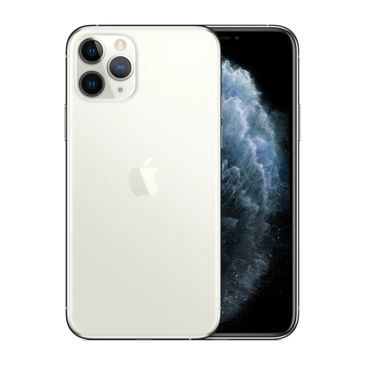 iPhone 11 Pro in Silver, exact-finish product view