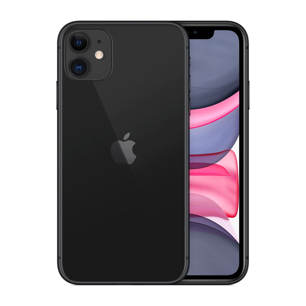 iPhone 11 in Black, exact-finish product view