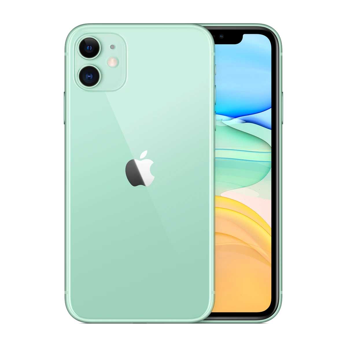 iPhone 11 in Green, exact-finish product view