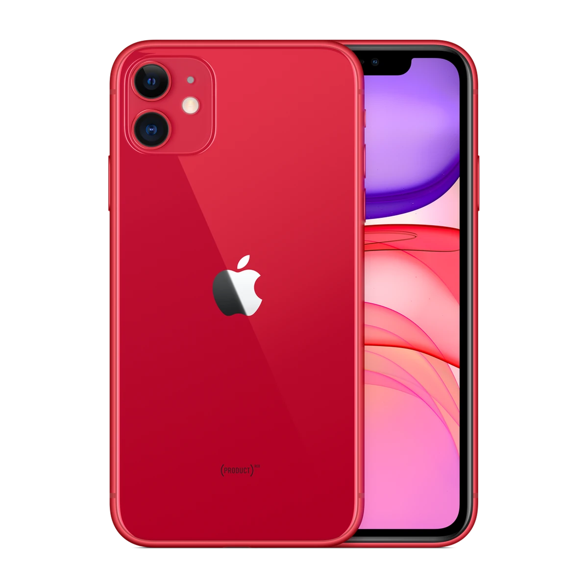 iPhone 11 in (PRODUCT)RED, exact-finish product view