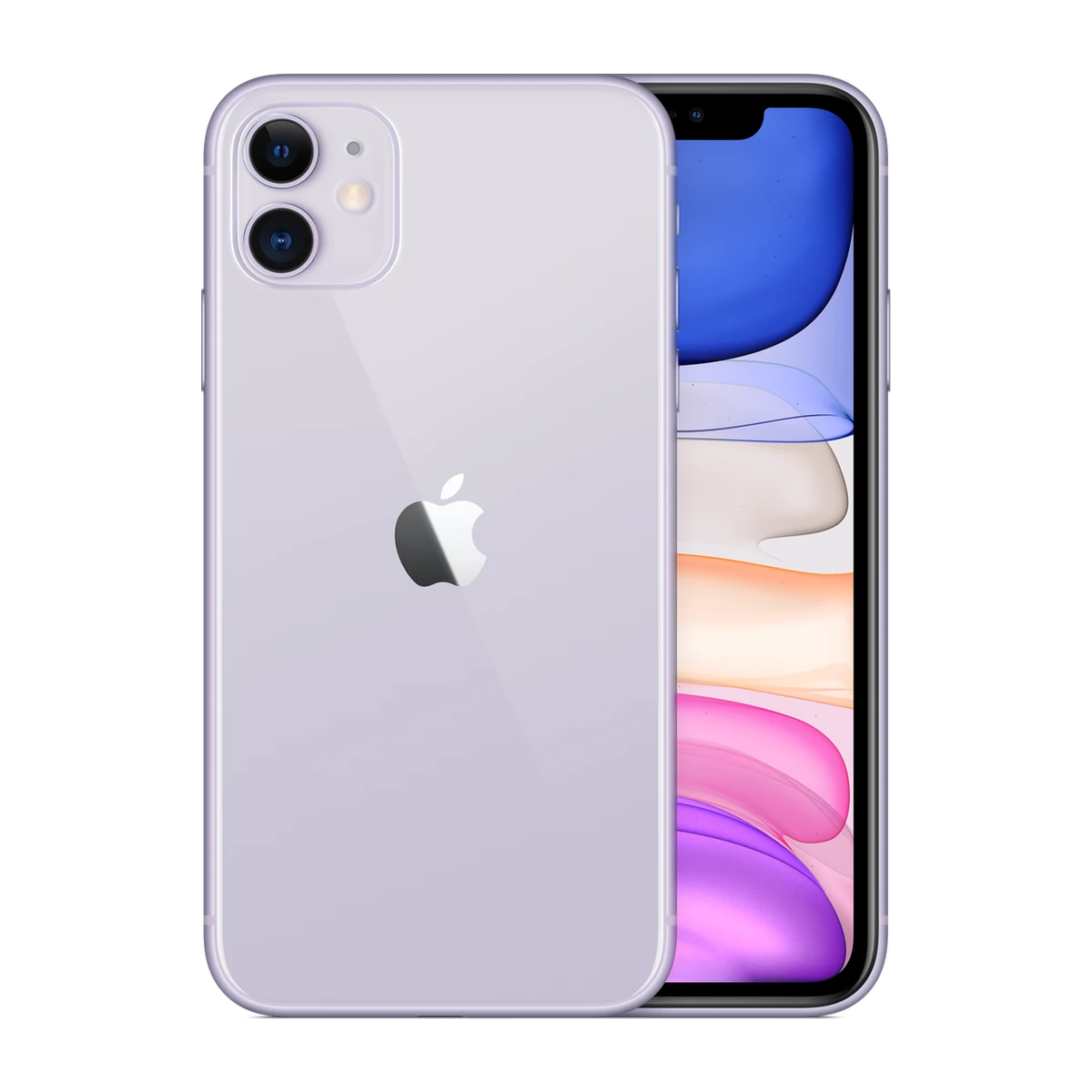 iPhone 11 in Purple, exact-finish product view