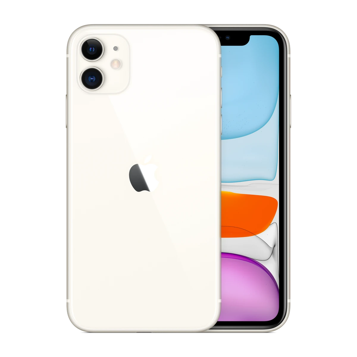 iPhone 11 in White, exact-finish product view