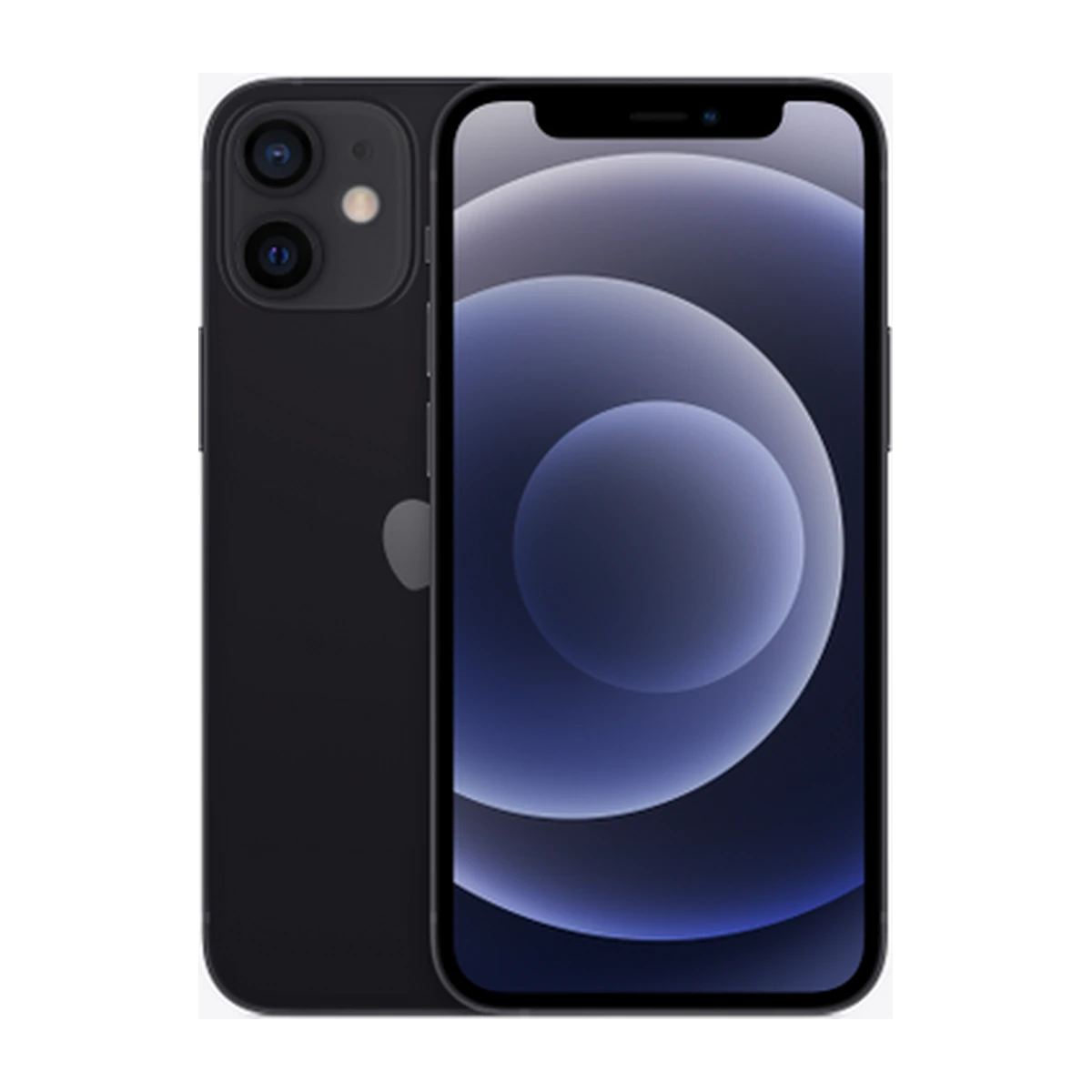 iPhone 12 mini in Black, exact-finish product view