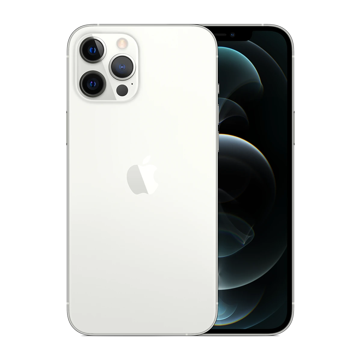 iPhone 12 Pro Max in Silver, exact-finish product view