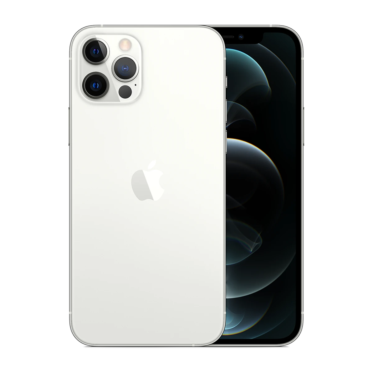 iPhone 12 Pro in Silver, exact-finish product view
