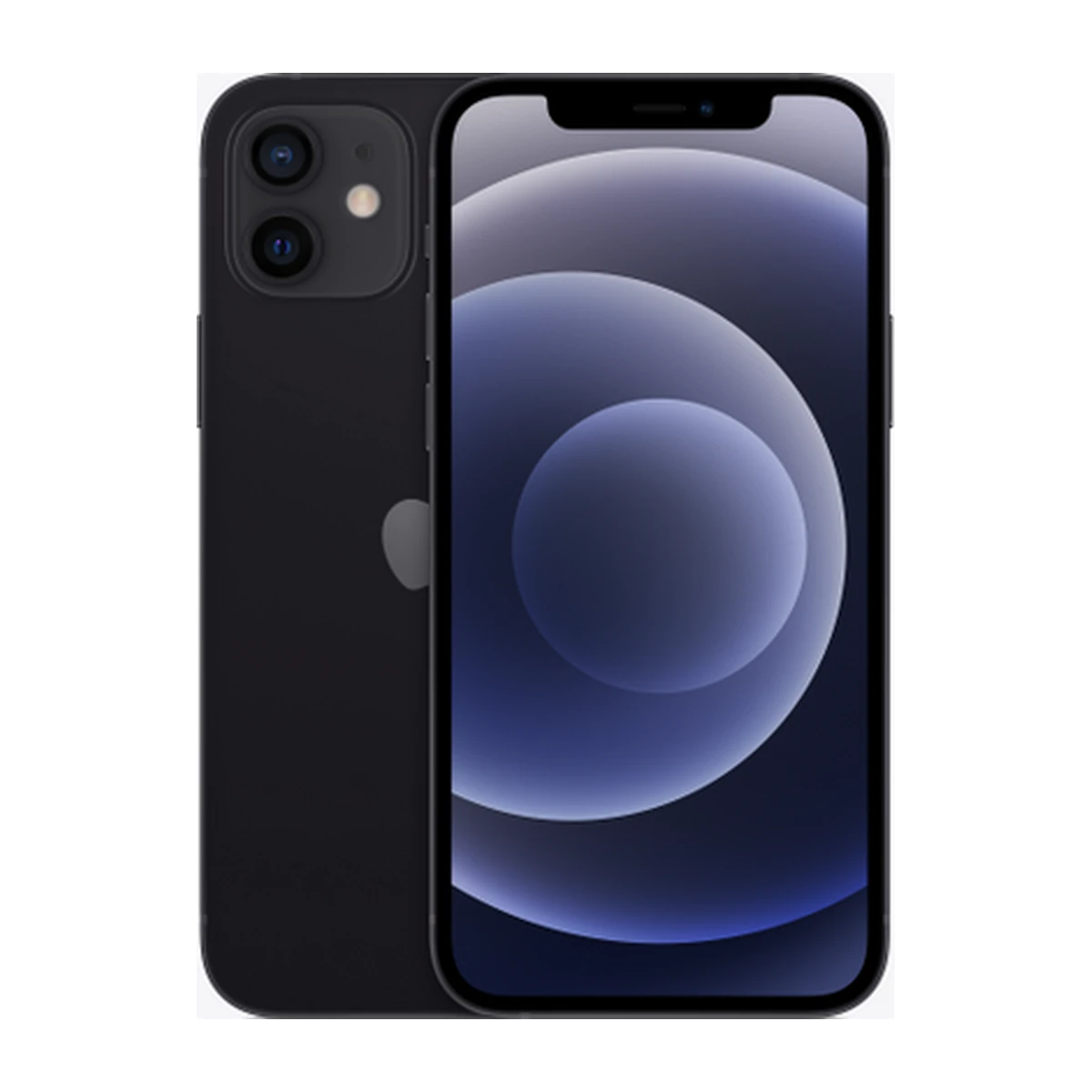 iPhone 12 in Black, exact-finish product view