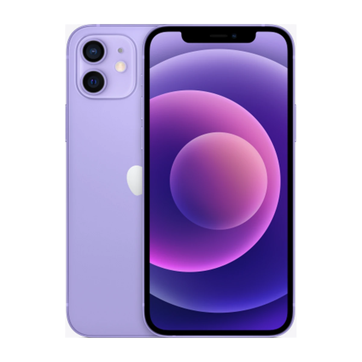 iPhone 12 in Purple, exact-finish product view