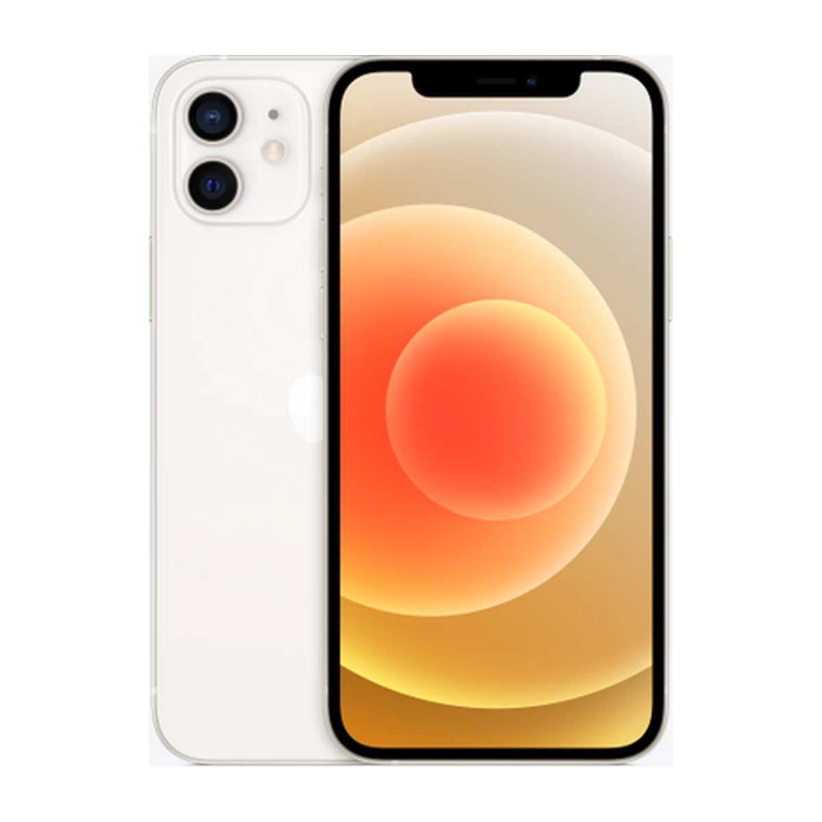 iPhone 12 in White, exact-finish product view