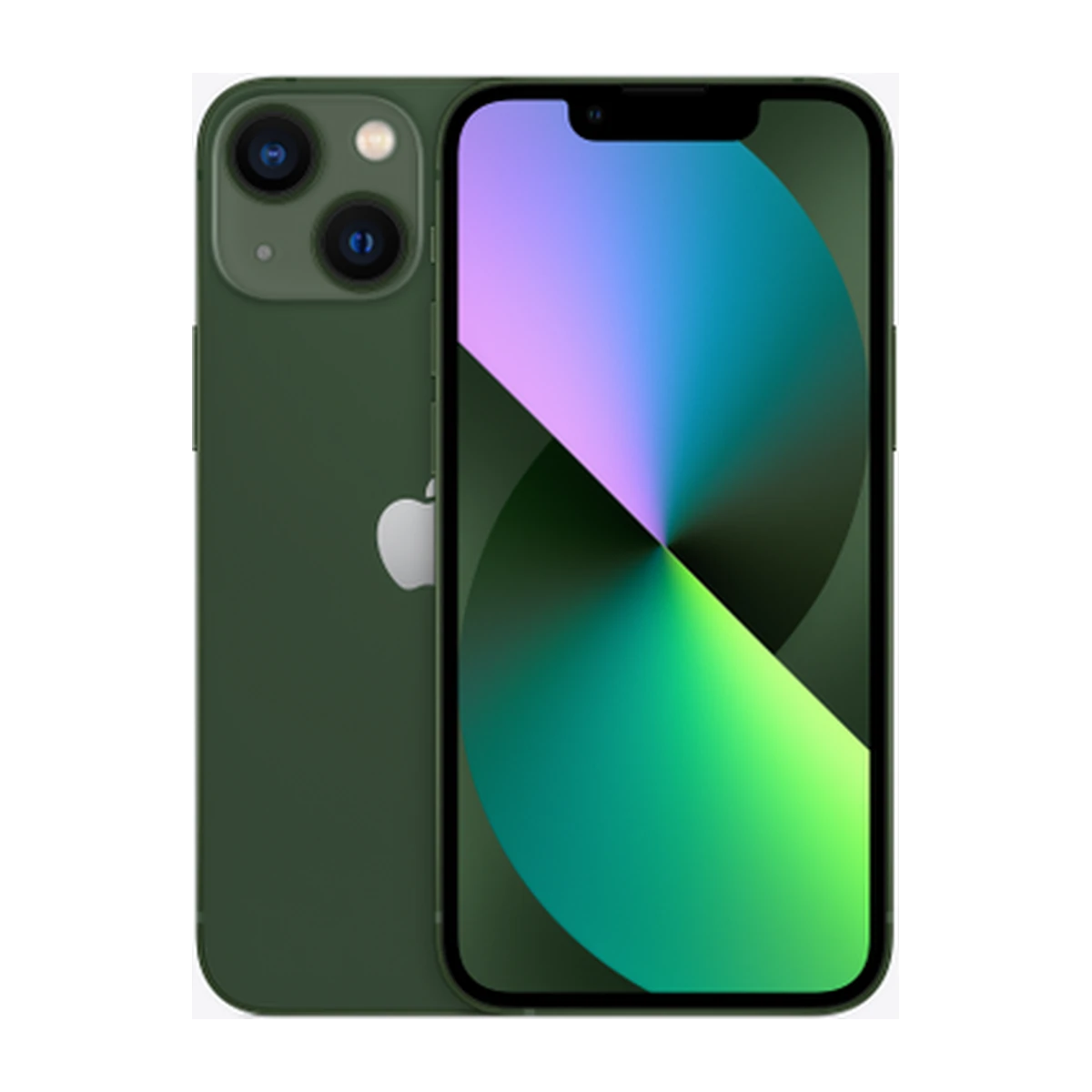 iPhone 13 mini in Green, exact-finish product view