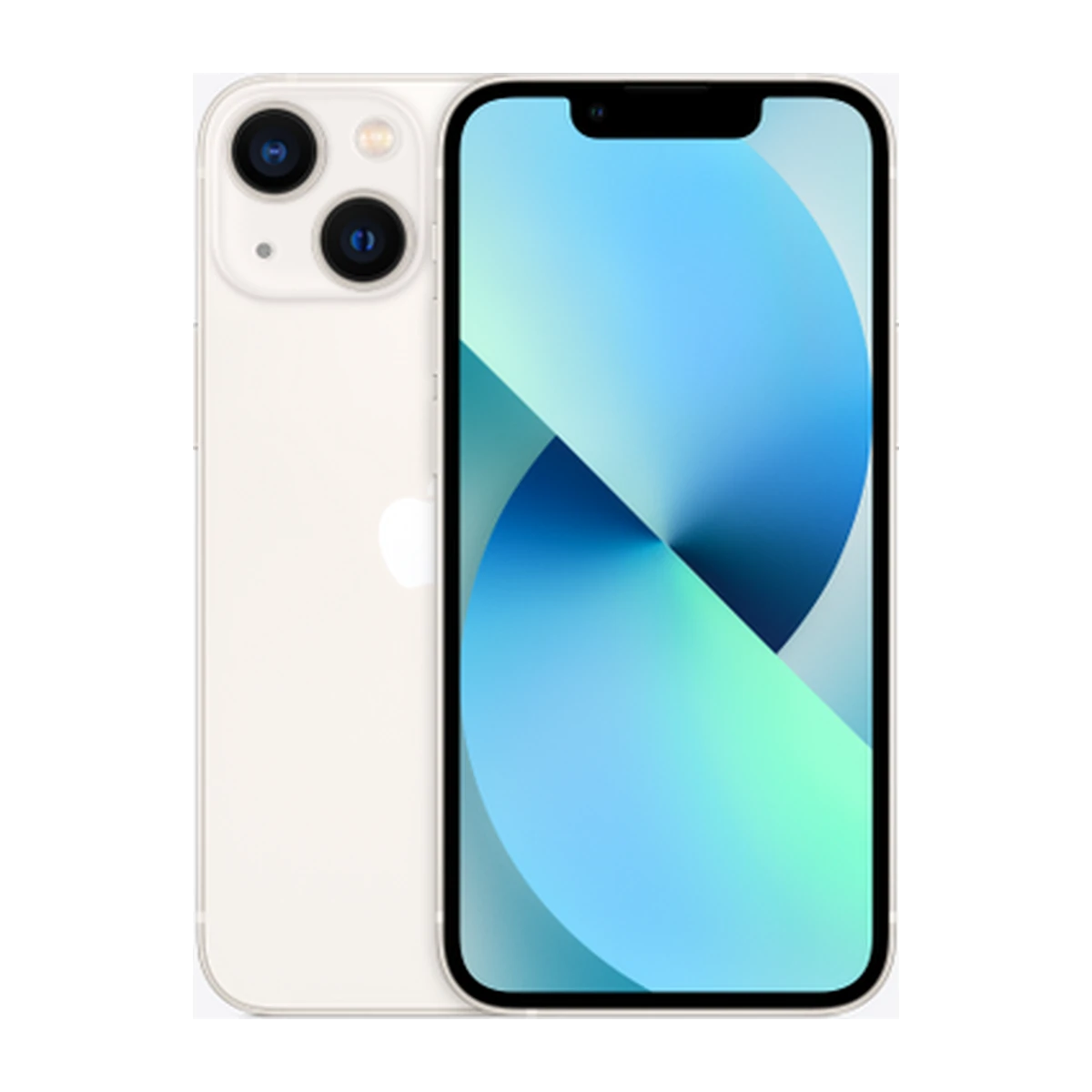 iPhone 13 mini in Starlight, exact-finish product view