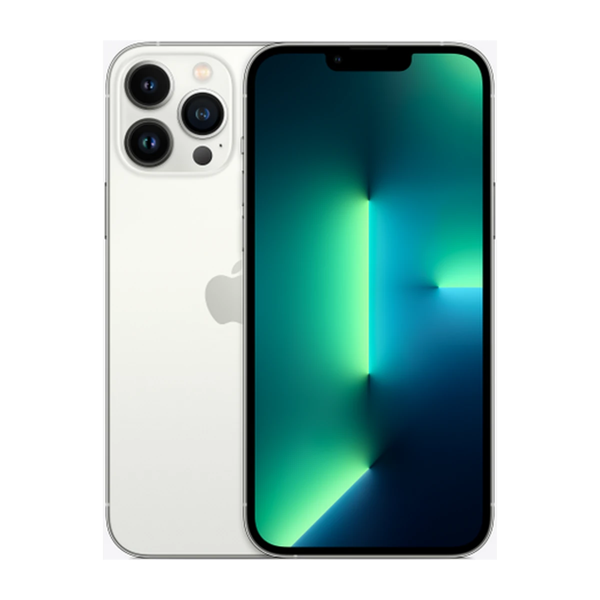 iPhone 13 Pro Max in Silver, exact-finish product view
