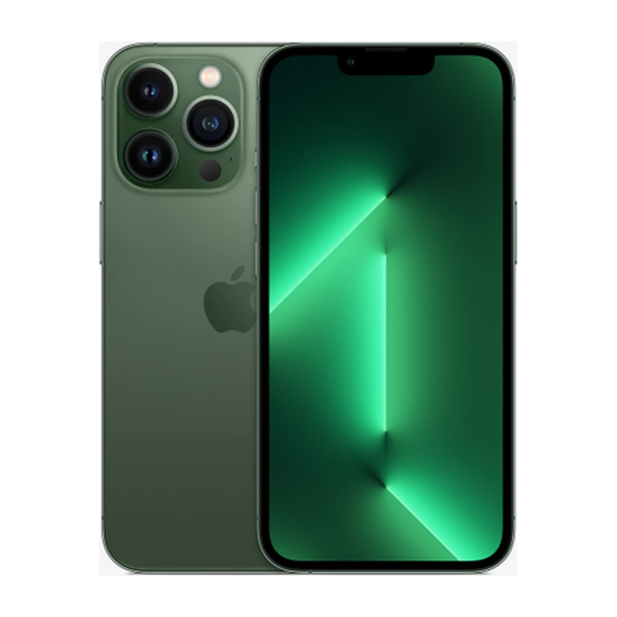 iPhone 13 Pro in Alpine Green, exact-finish product view