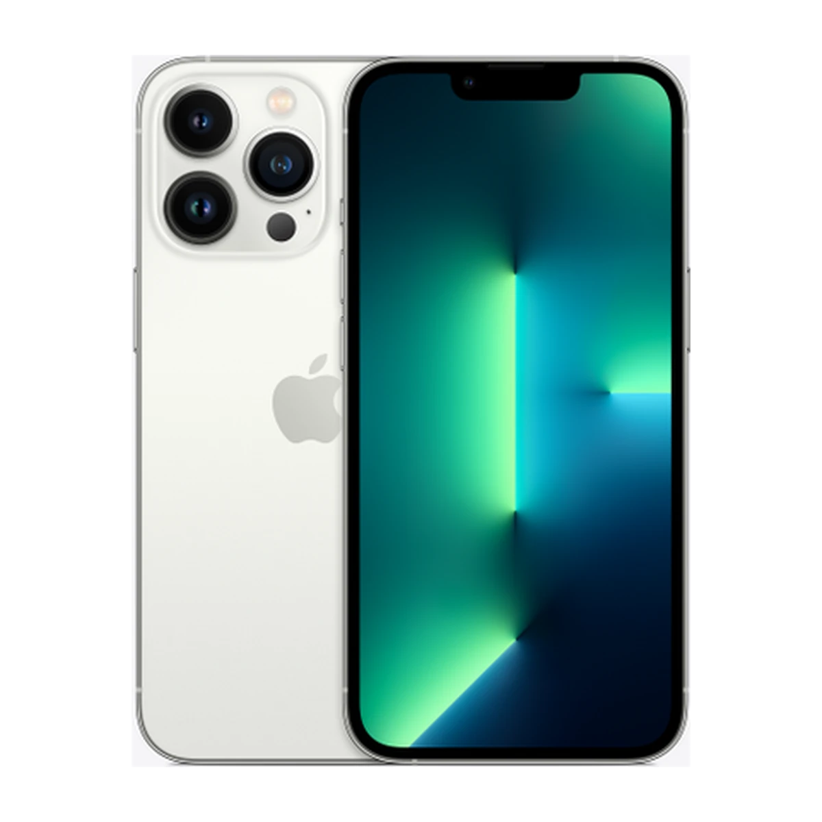 iPhone 13 Pro in Silver, exact-finish product view