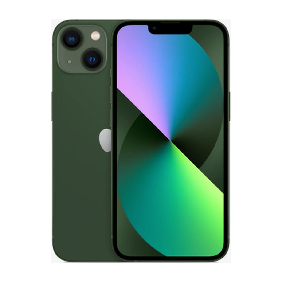 iPhone 13 in Green, exact-finish product view