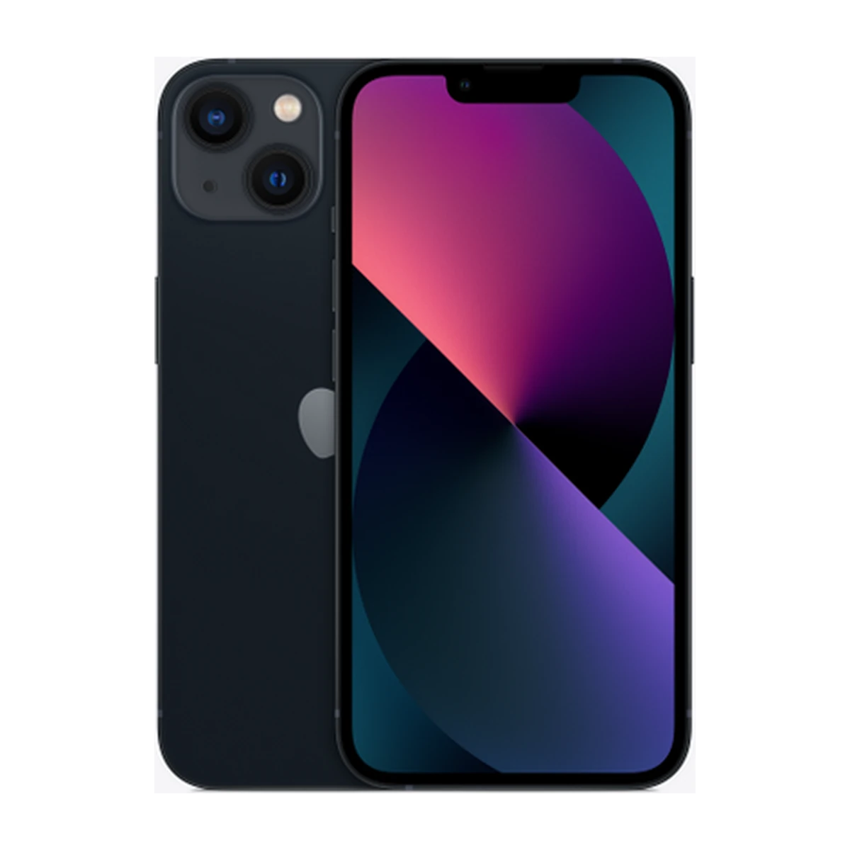 iPhone 13 in Midnight, exact-finish product view