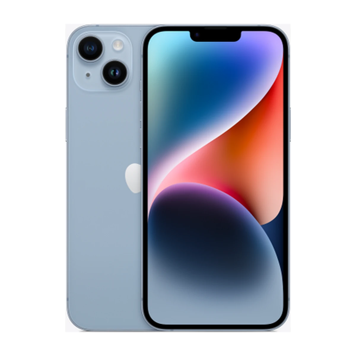 iPhone 14 Plus in Blue, exact-finish product view