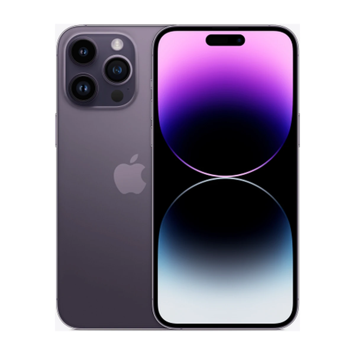 iPhone 14 Pro Max in Deep Purple, exact-finish product view