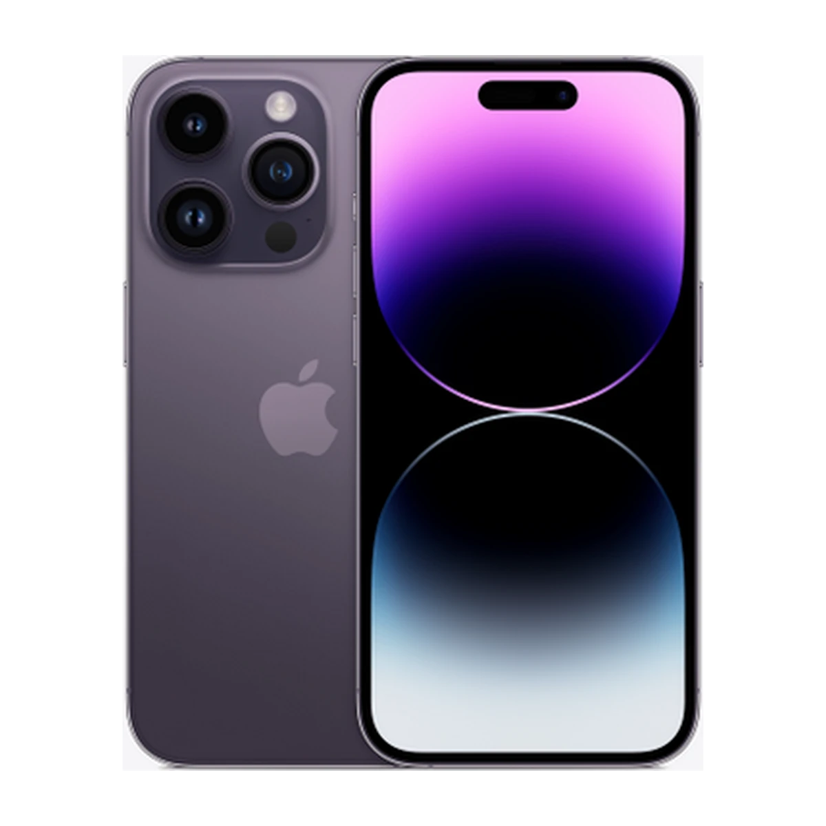 iPhone 14 Pro in Deep Purple, exact-finish product view
