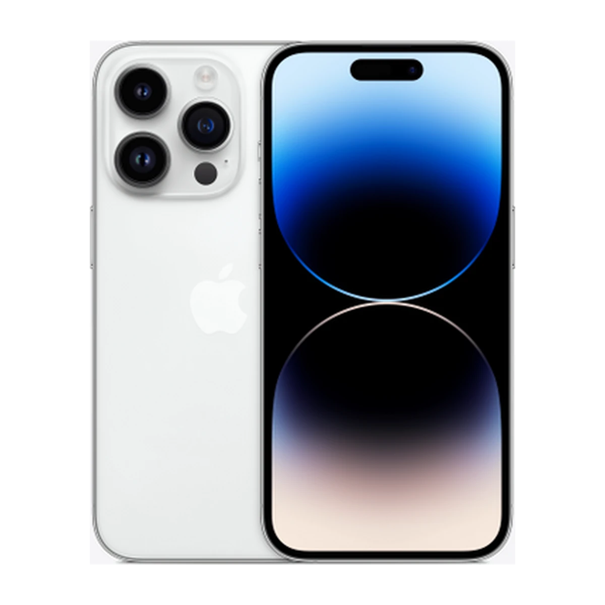 iPhone 14 Pro in Silver, exact-finish product view