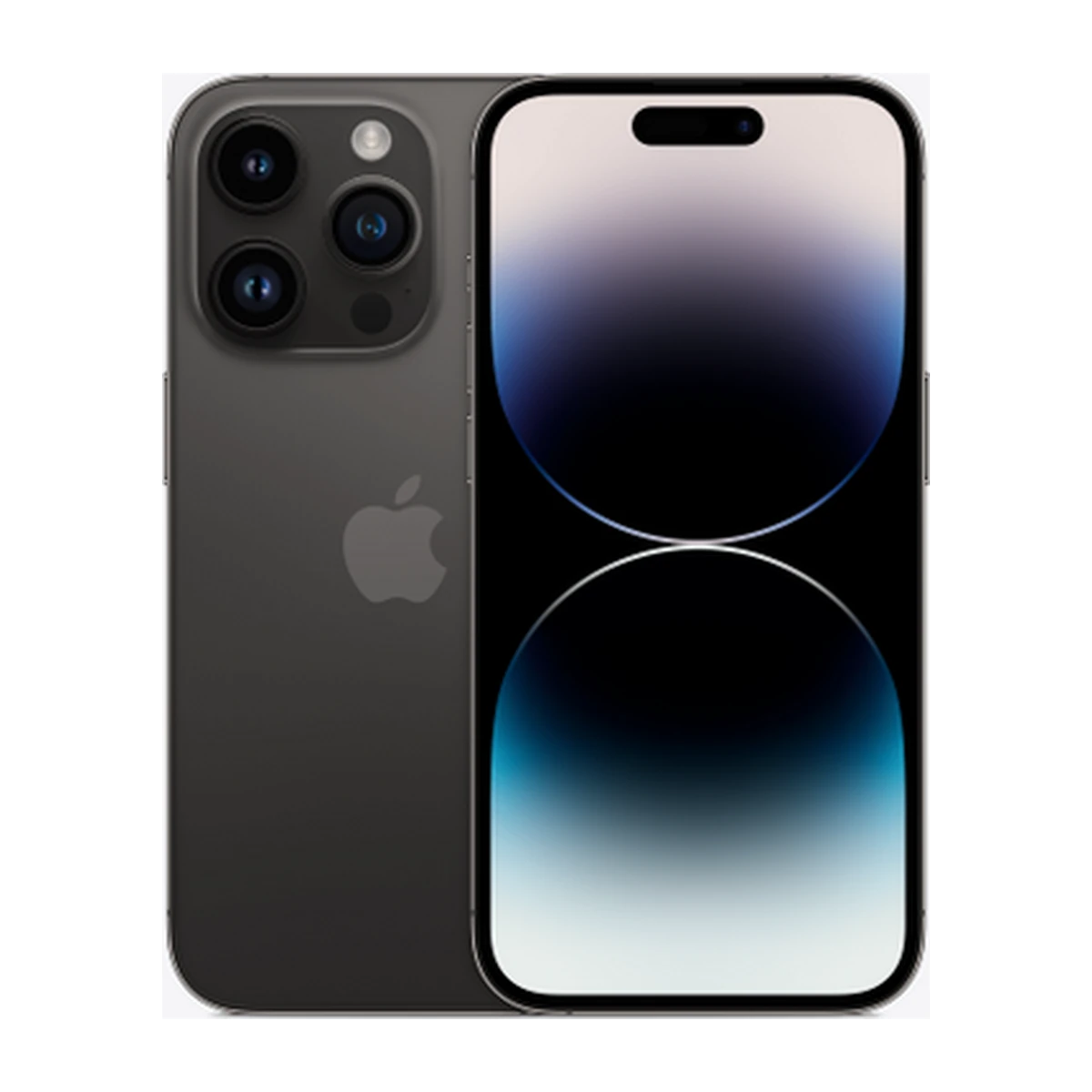 iPhone 14 Pro in Space Black, exact-finish product view