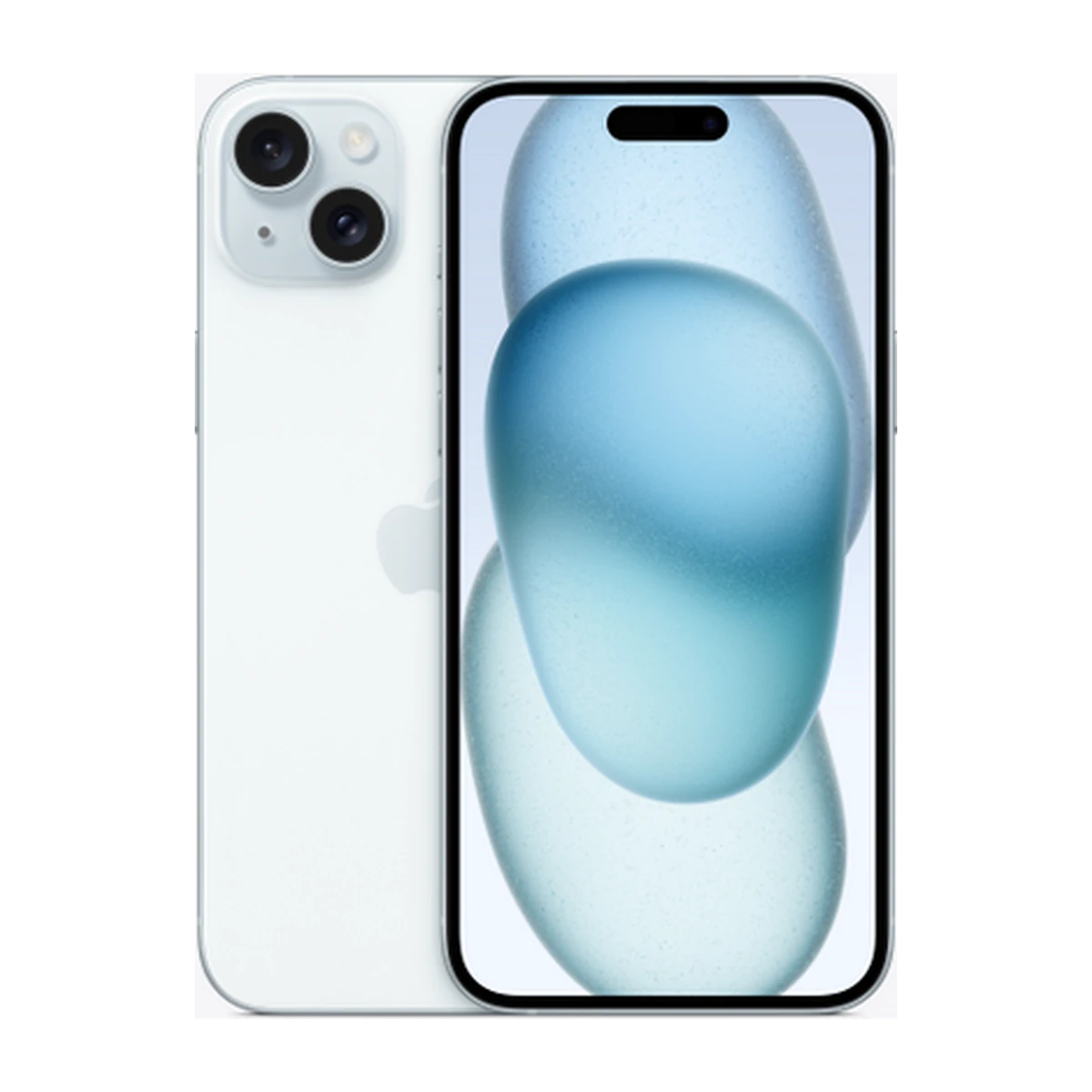 iPhone 15 Plus in Blue, exact-finish product view