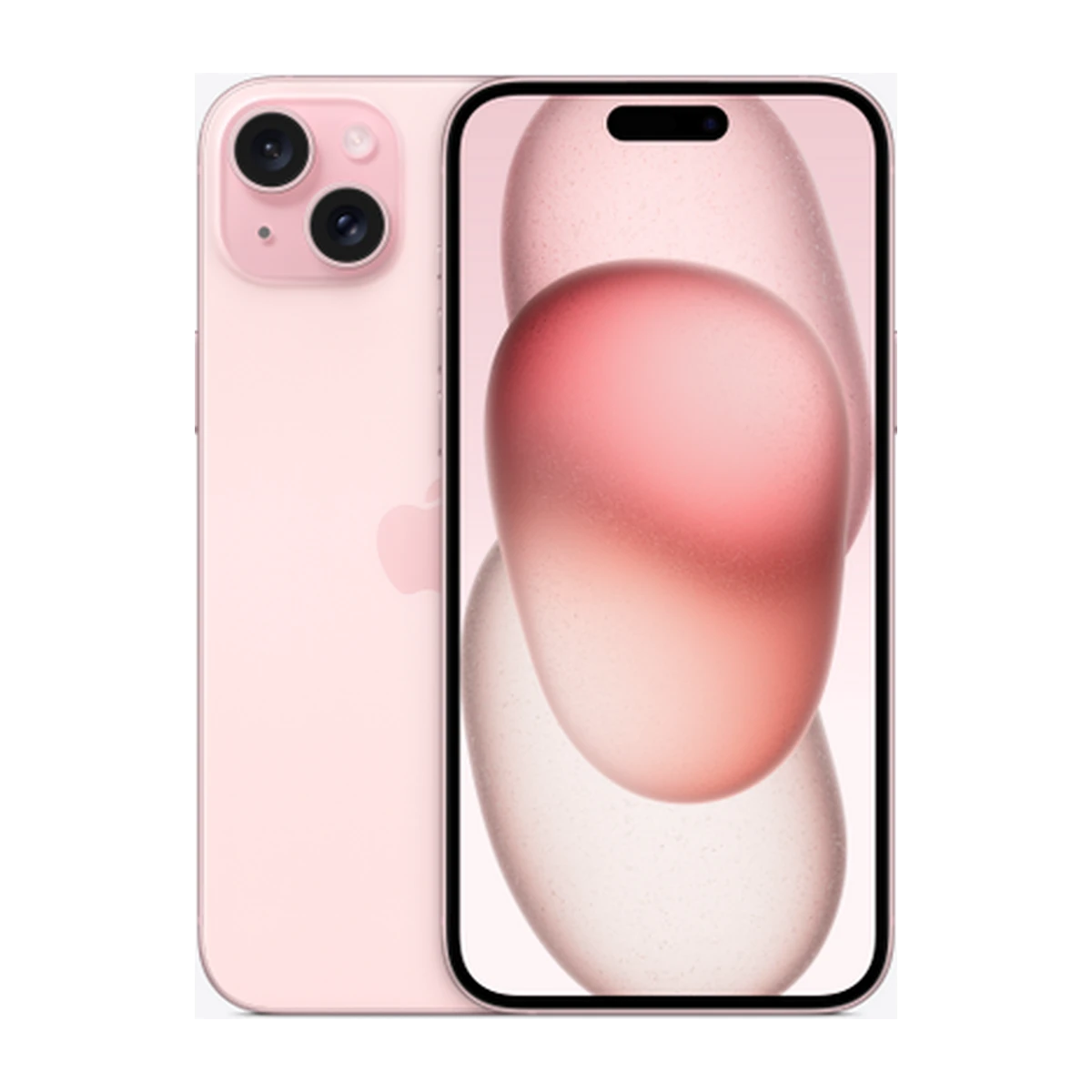 iPhone 15 Plus in Pink, exact-finish product view