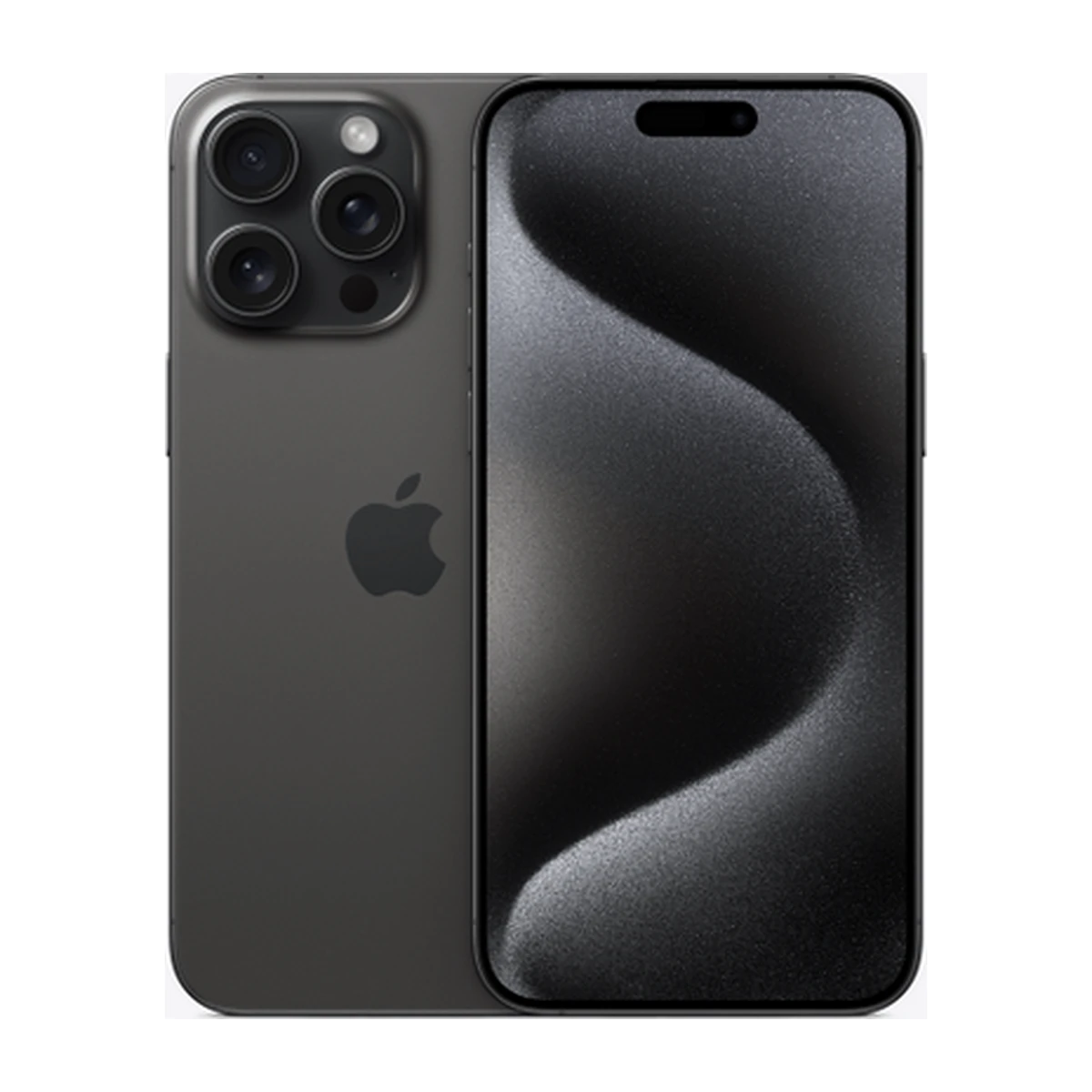 iPhone 15 Pro Max in Black Titanium, exact-finish product view