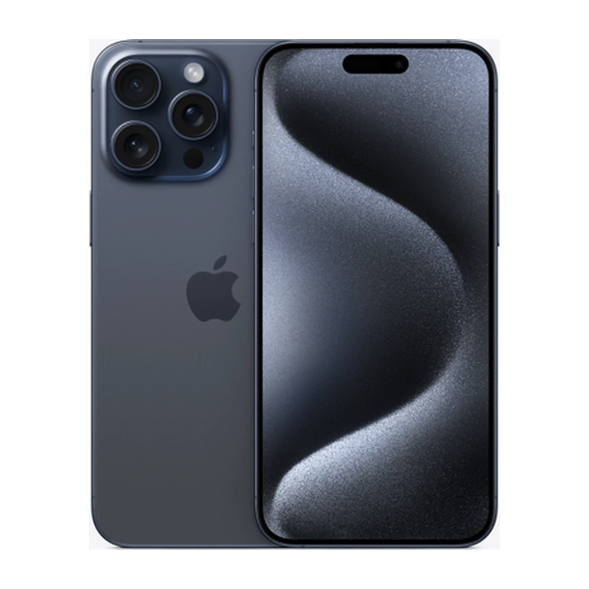 iPhone 15 Pro Max in Blue Titanium, exact-finish product view