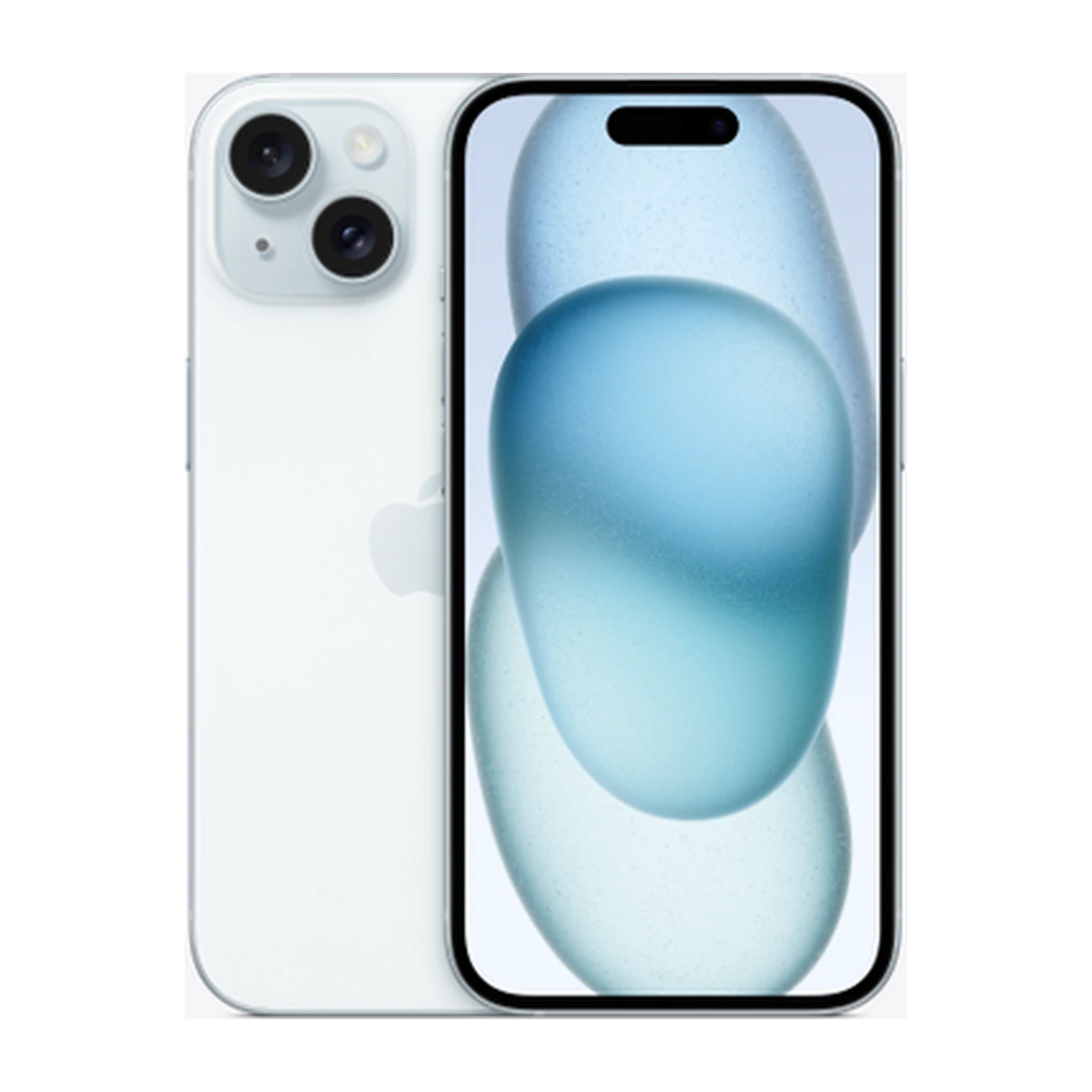 iPhone 15 in Blue, exact-finish product view