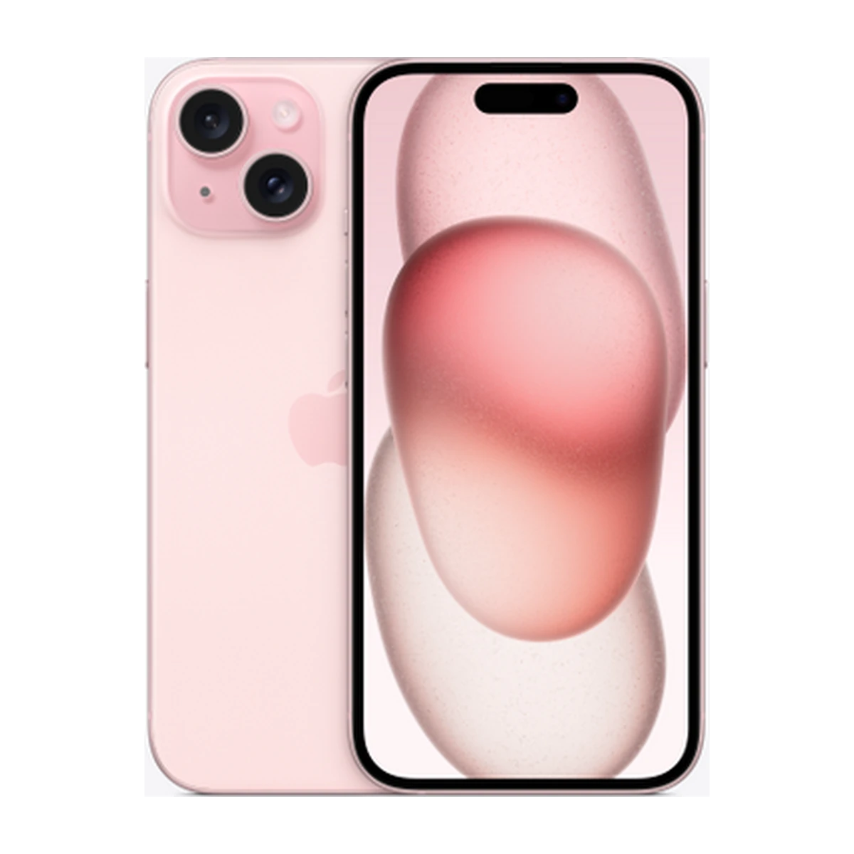 iPhone 15 in Pink, exact-finish product view