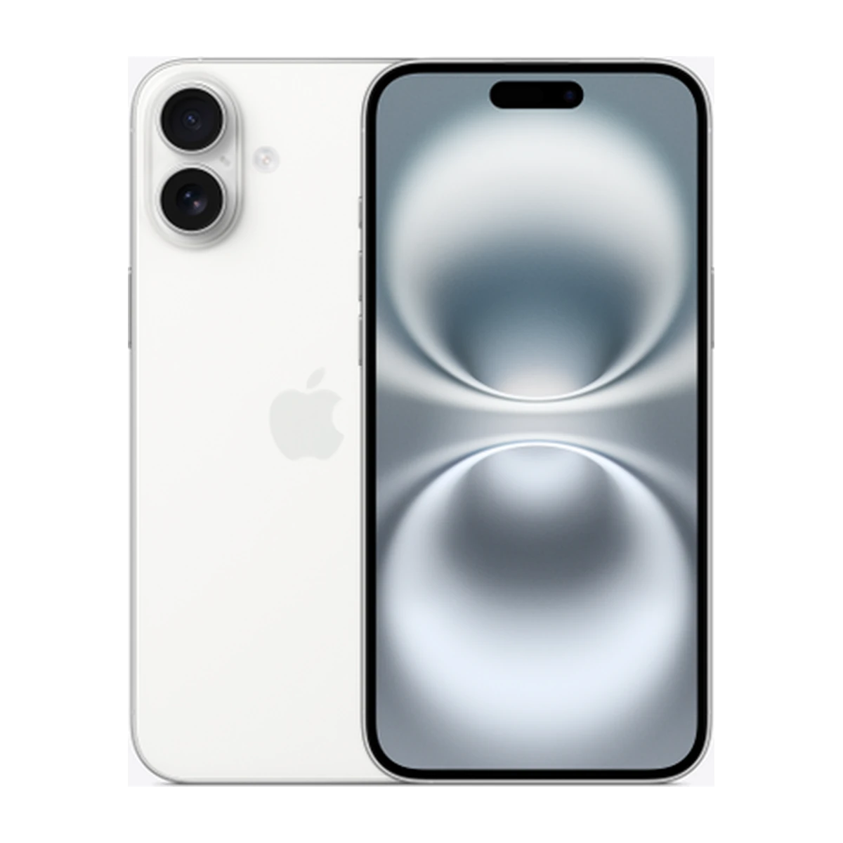 iPhone 16 Plus in White, exact-finish product view