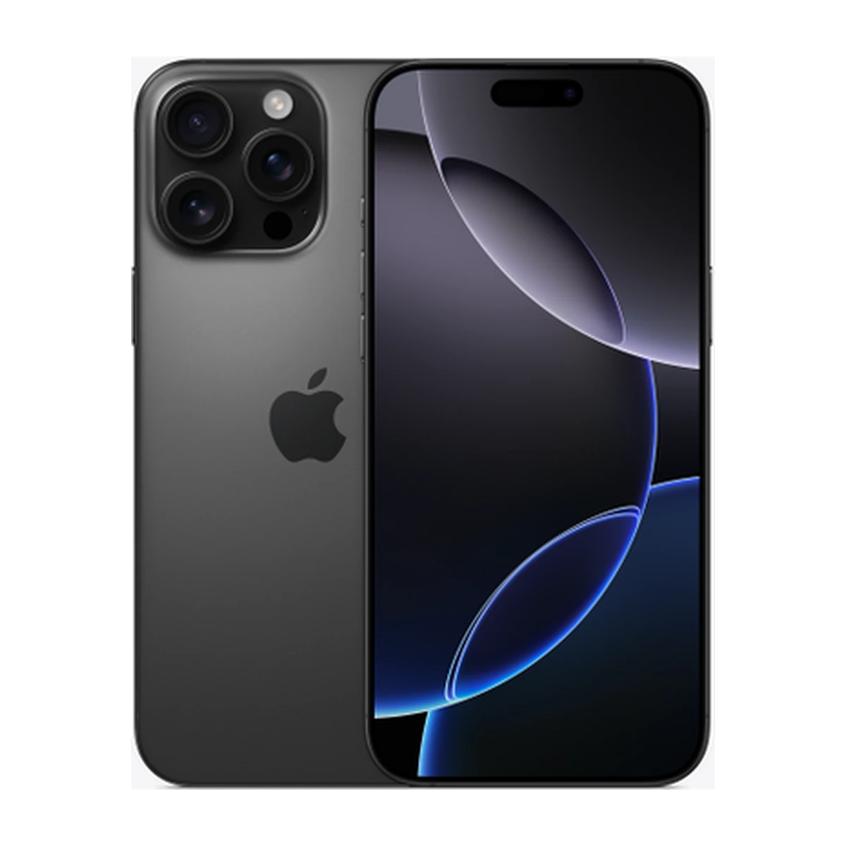 iPhone 16 Pro Max in Black Titanium, exact-finish product view