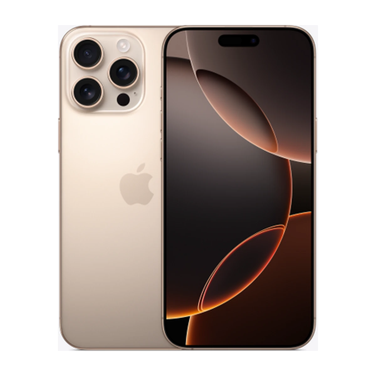 iPhone 16 Pro Max in Desert Titanium, exact-finish product view
