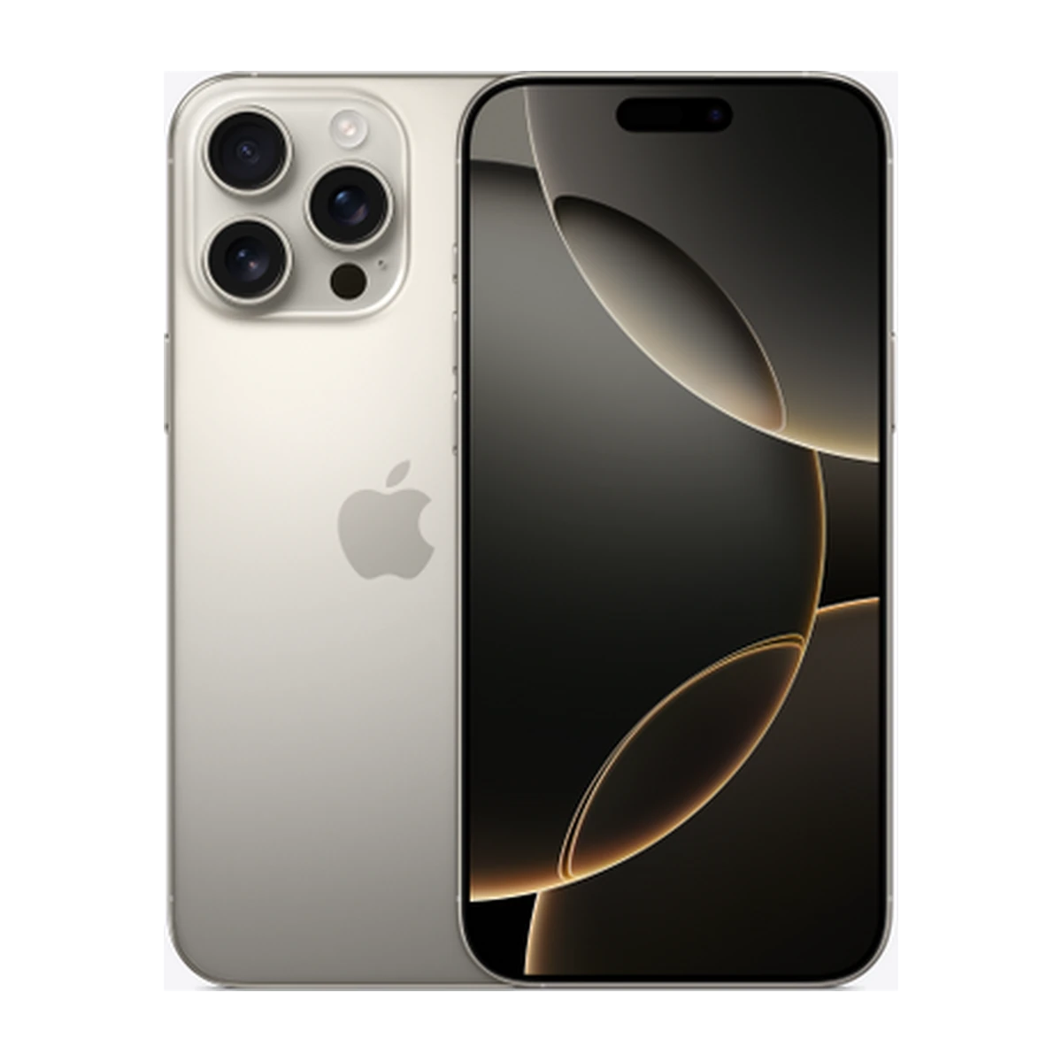 iPhone 16 Pro Max in Natural Titanium, exact-finish product view