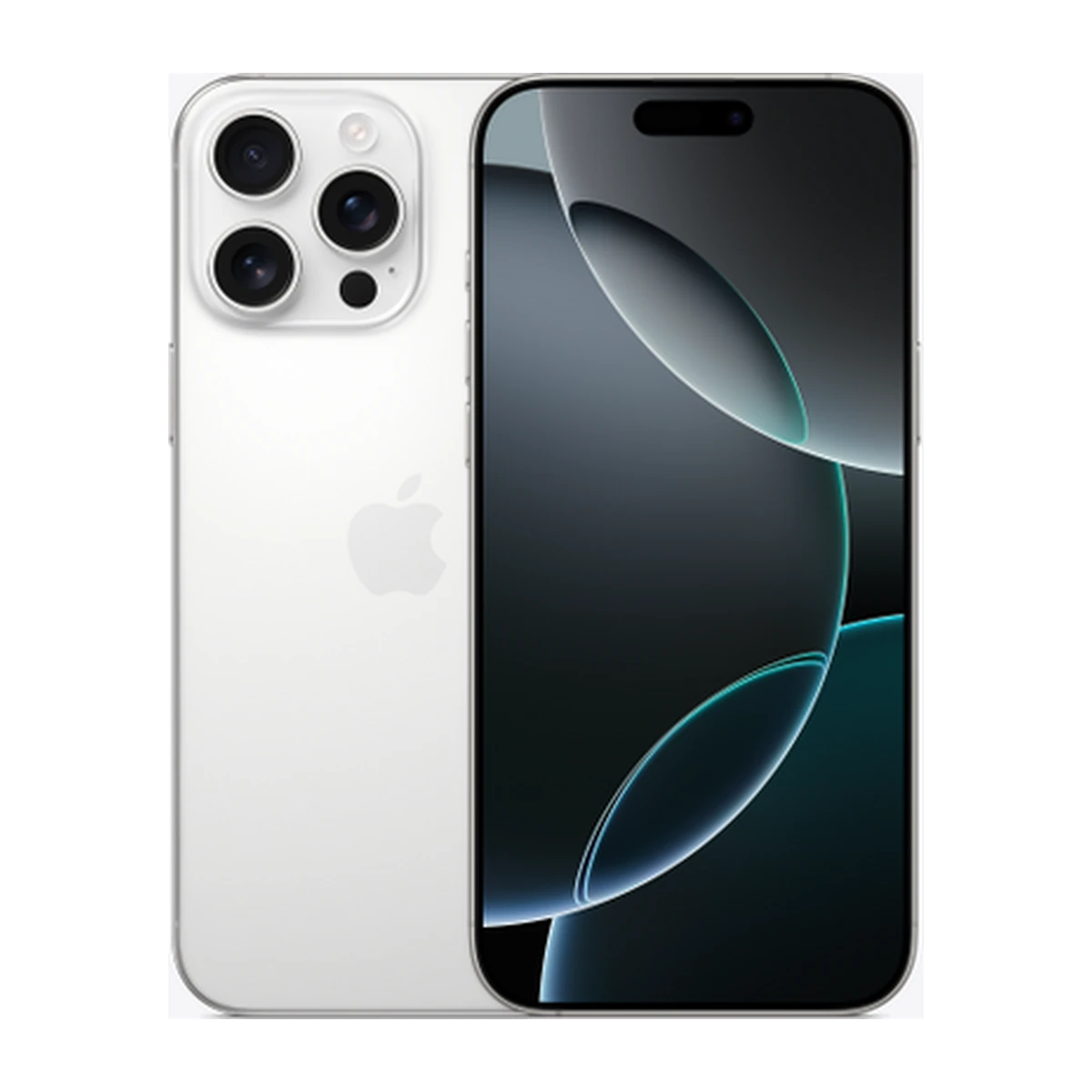 iPhone 16 Pro Max in White Titanium, exact-finish product view