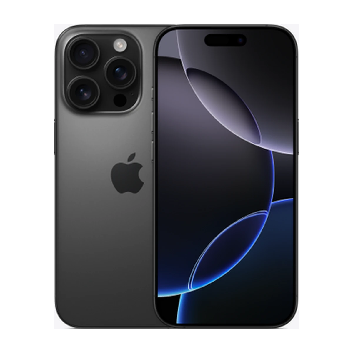 iPhone 16 Pro in Black Titanium, exact-finish product view