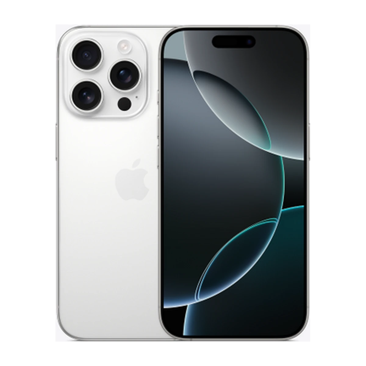 iPhone 16 Pro in White Titanium, exact-finish product view