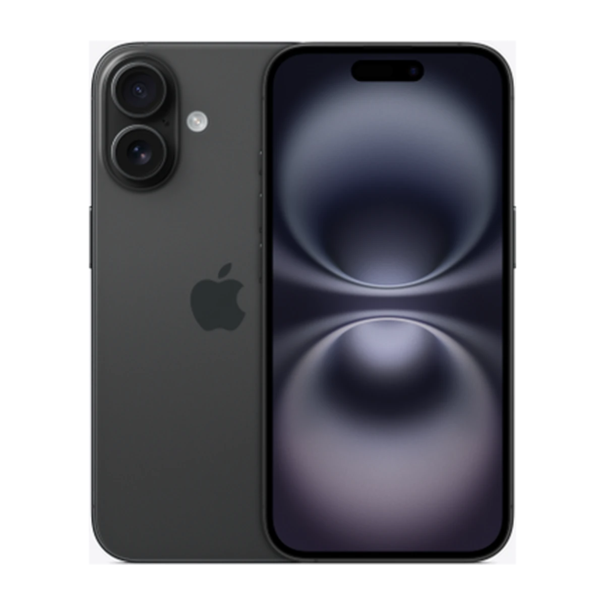 iPhone 16 in Black, exact-finish product view