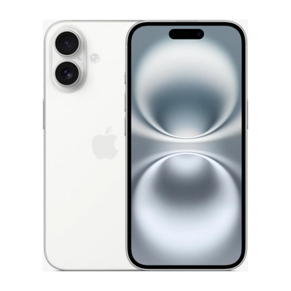 iPhone 16 in White, exact-finish product view