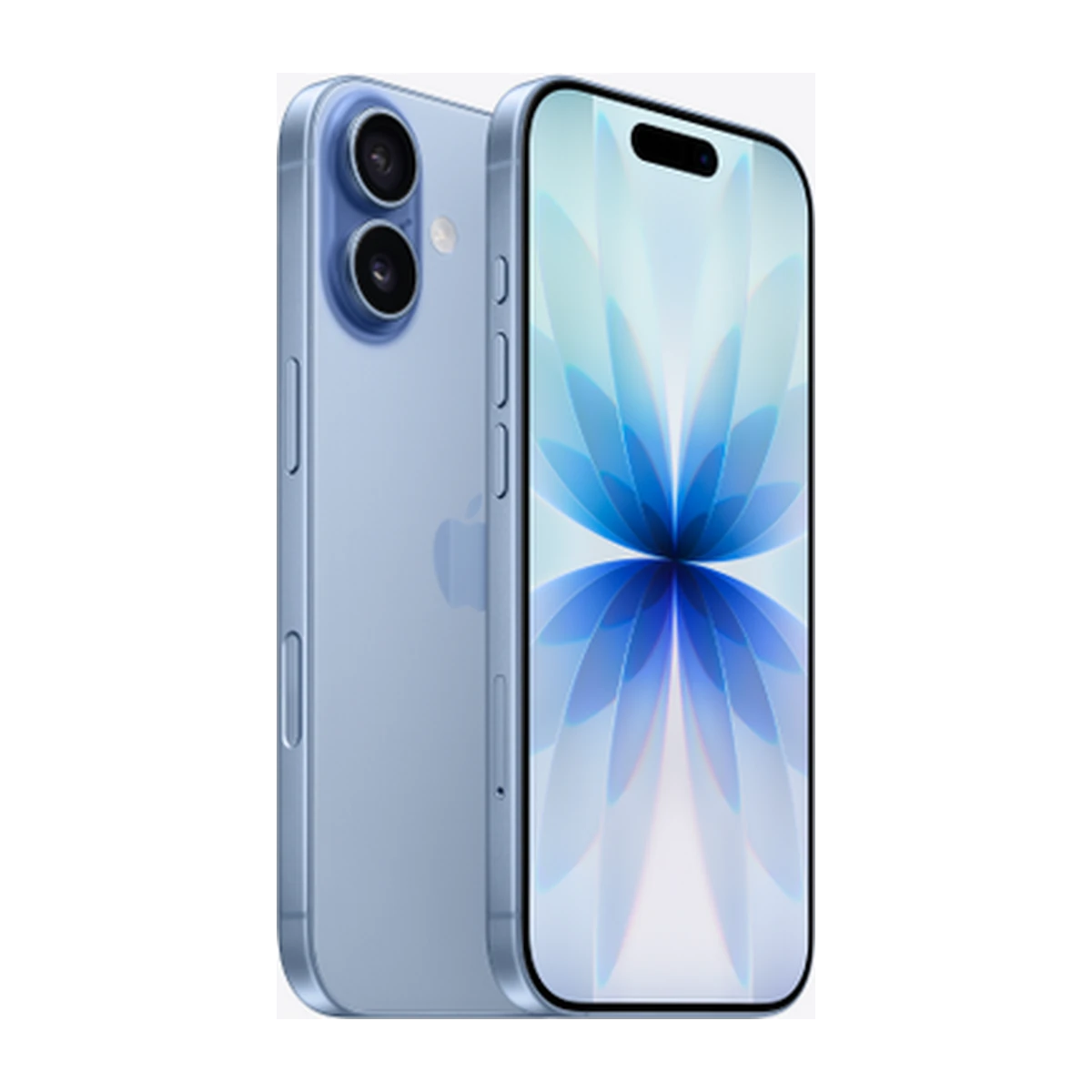 iPhone 17 in Mist Blue, exact-finish product view