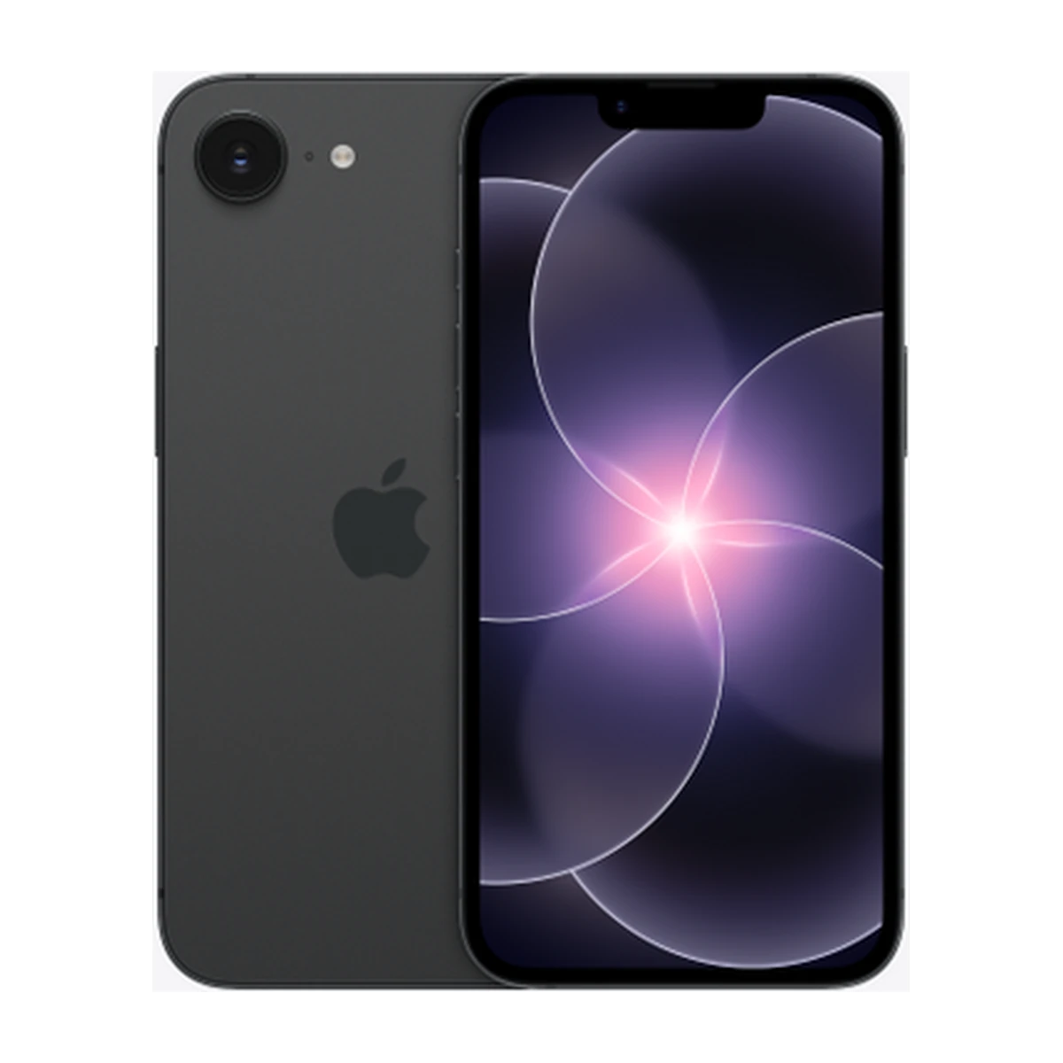 iPhone 17e in Black, exact-finish product view