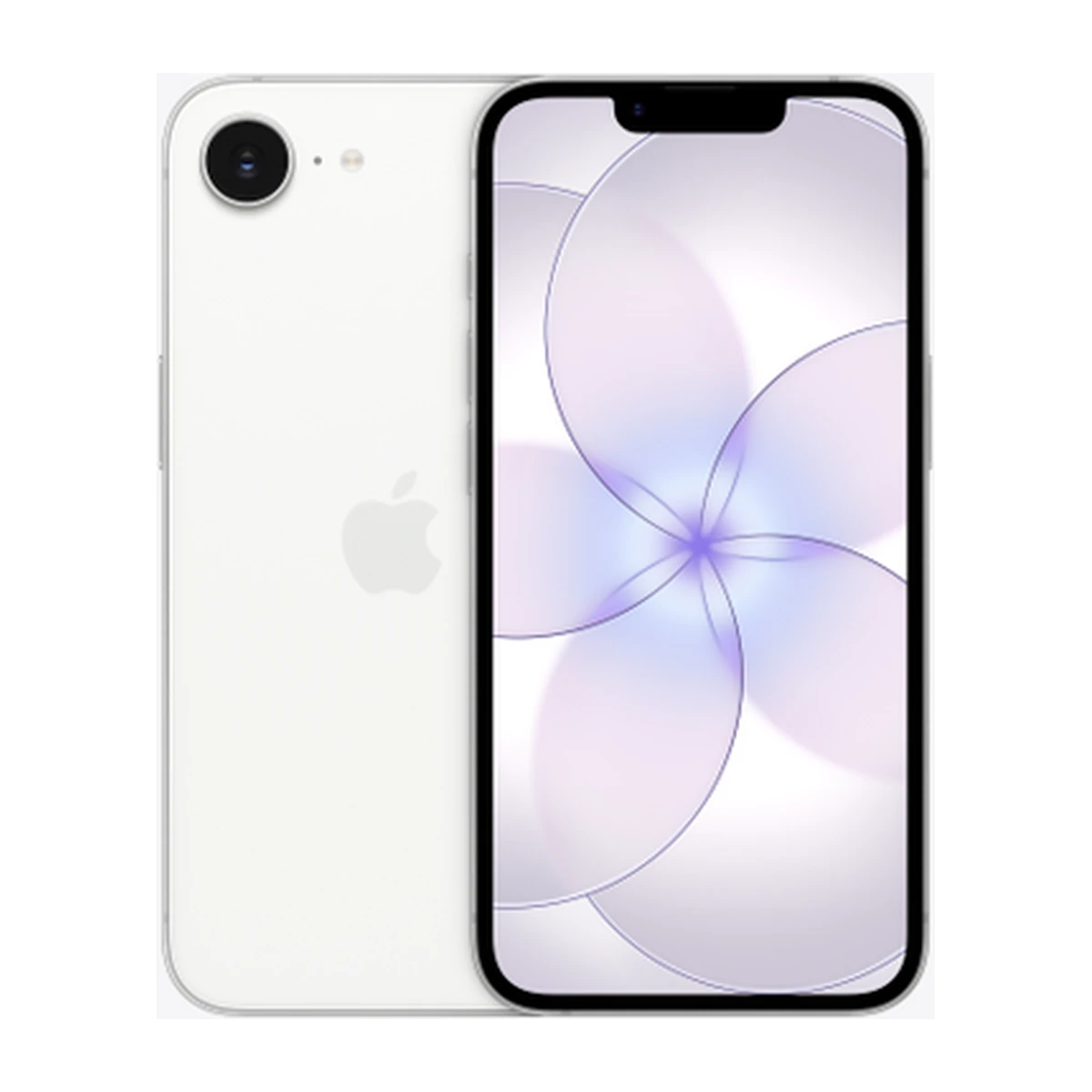 iPhone 17e in White, exact-finish product view