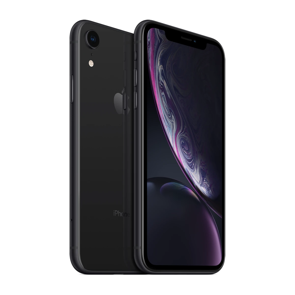 iPhone XR in Black, exact-finish product view