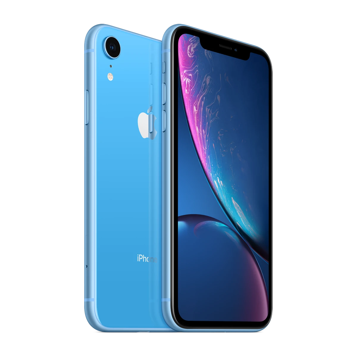 iPhone XR in Blue, exact-finish product view