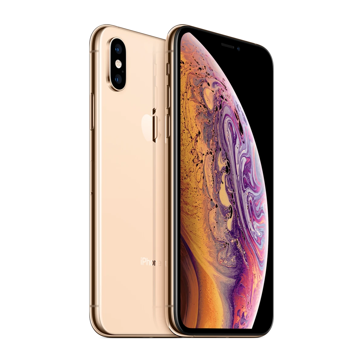 iPhone XS in Gold, exact-finish product view