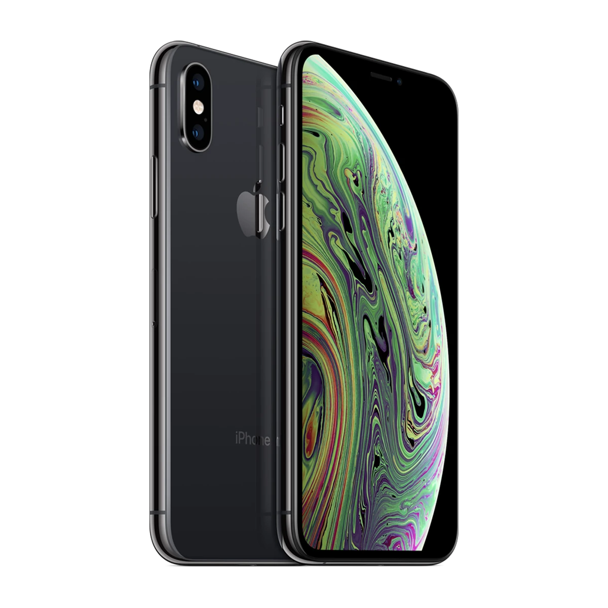 iPhone XS in Space Gray, exact-finish product view